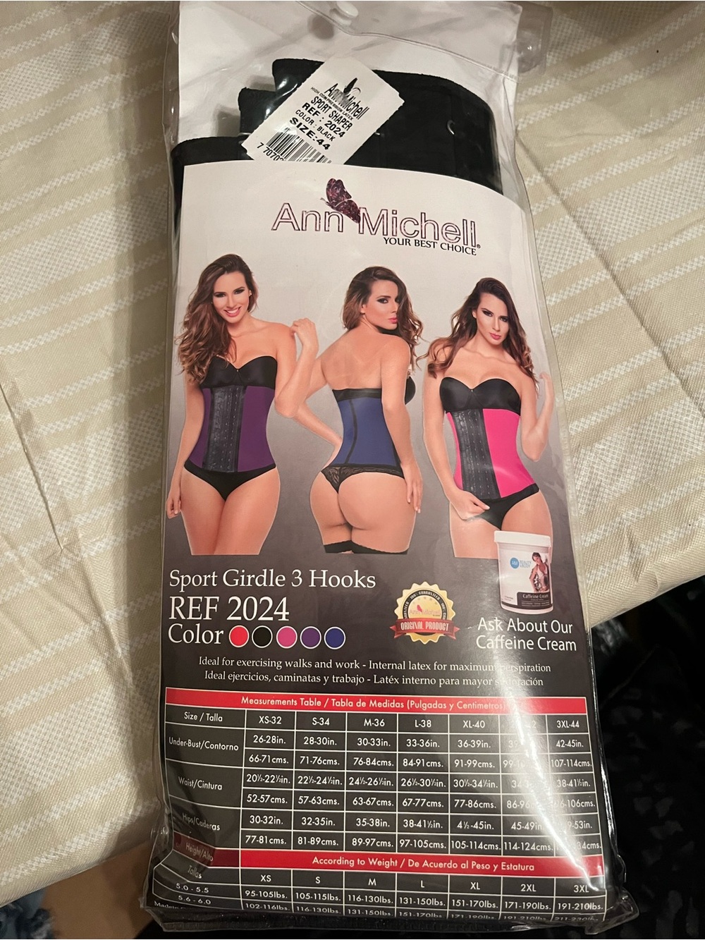 Ann Michell Sport Girdle 3-Hook Waist Trainer - black